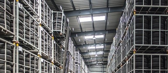 steel roof in a warehouse