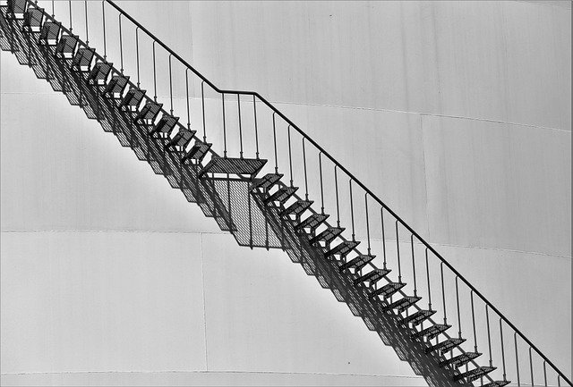 serrated steel grating on steps